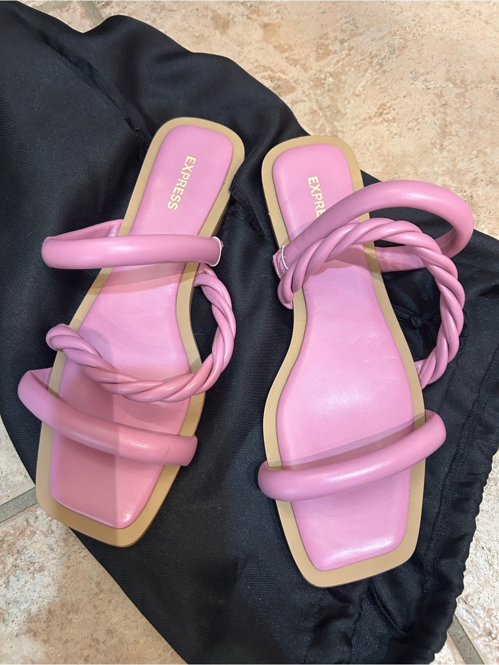 Express Women’s Pink Flat Sandals - Size 9